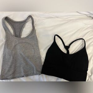 Lululemon Women's Black and Gray Tank/Bra Bundle